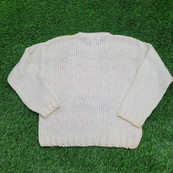 Vintage 90s Knitwear Sweater Womens Small 19x23 Ivory - Picture 2 of 15